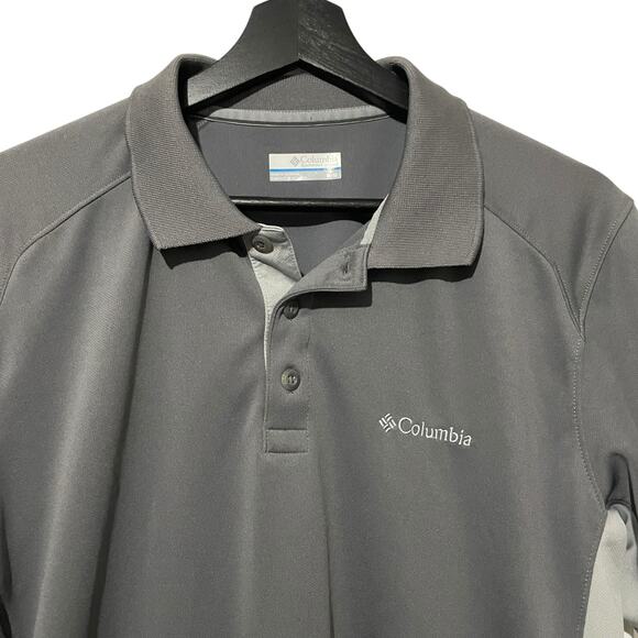 Columbia Polo Shirt Mens Medium Gray Omni Shade Omni Wick Short Sleeve 1637391 - Picture 3 of 9